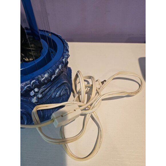 Blue Dolphin Rain Lamp Dripping Oil Ocean Wave Light Working Retro Decor Vintage - Picture 9 of 12